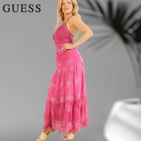 guess crochet bustier dress Crochet Flowers Dress